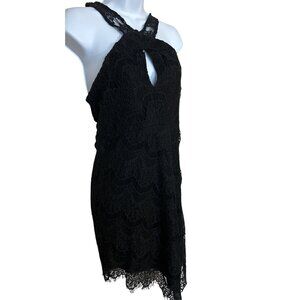 Black Crochet Lace Dress Free People Intimately Small Fringe Whimsygoth Boudoir